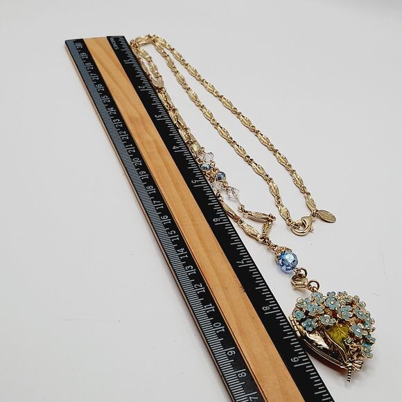 Kirk’s Folly Long Necklace 28" Removable Heart Locket Pendant Dragonfly - Picture 9 of 12